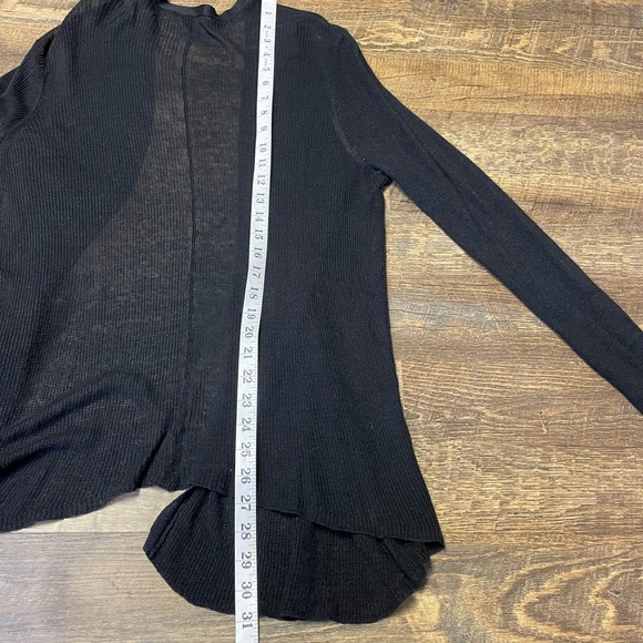Eileen Fisher Black Sheer Knit Open-Front Lightweight Ribbed Cardigan Womens XL - Picture 10 of 10